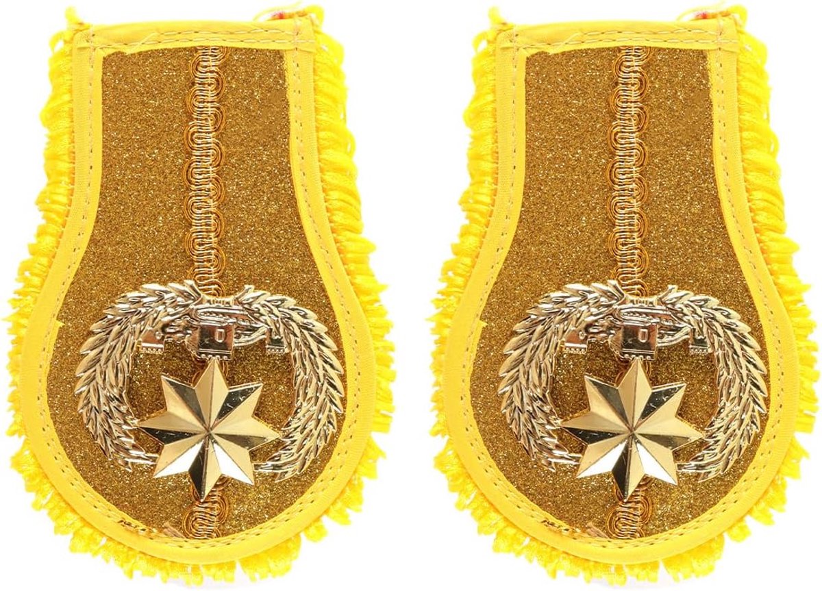 2 stuks gouden franje epauletten voor orkestuniformen Halloween Cosplay Carnaval Verkleedschouderaccessoires