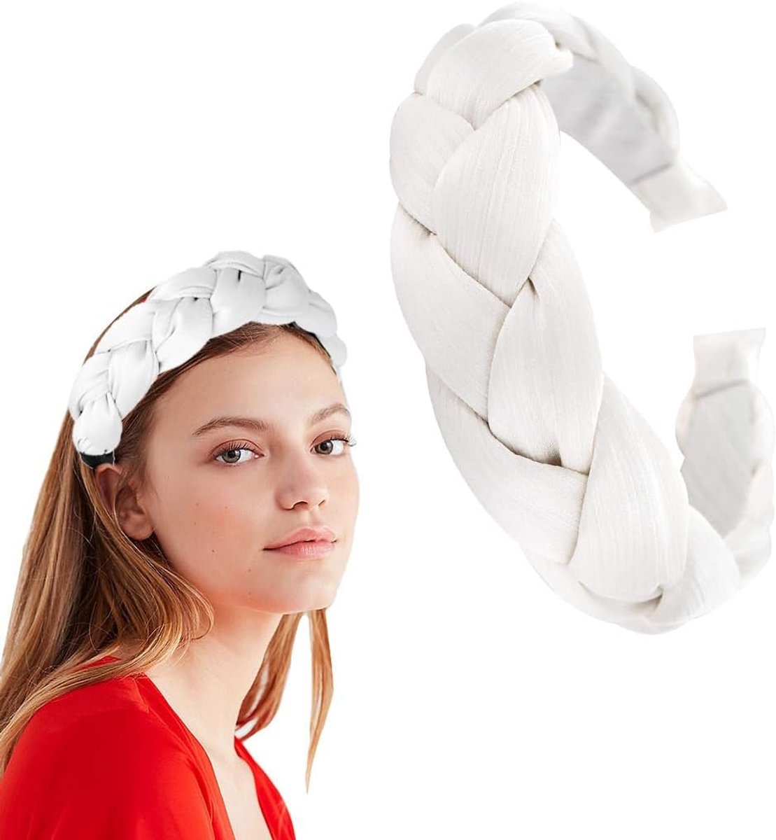 Gevlochten haarband dirndl wit voor dames klederdracht haaraccessoires voor Oktoberfest Wiesn traditionele hoofdband