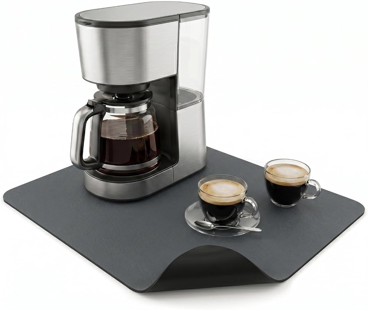 44 x 77 cm, afdruipmat, absorberend, donkergrijs, sneldrogende serviesmat voor keuken, vuilafstotende koffiemat voor bar, antislipmat, droogmat, gemakkelijk te reinigen