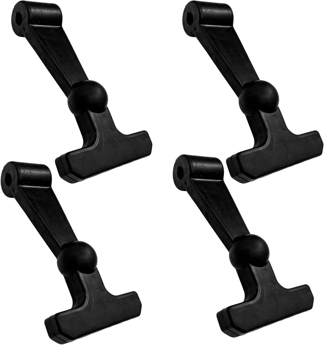 4 stuks motorkaphouder, elastische motorkaphouder, T-greep spansluiting, rubber | 4 stuks, T-handgreep, spansluiting, rubbermateriaal