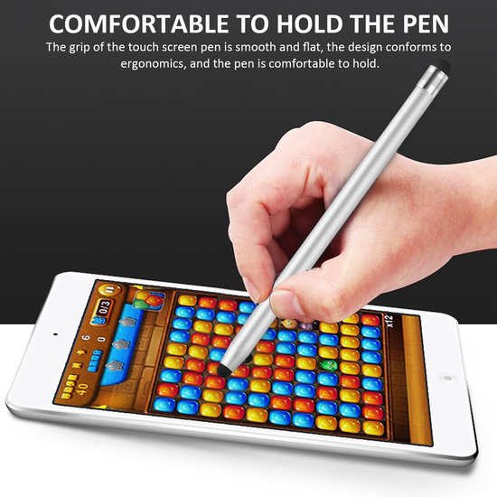 3 dubbele kop touchscreen-pennen, rubberen stift, capacitieve metalen pen, voor tablet en smartphone, zwart, zilver, roze — afbeelding 3
