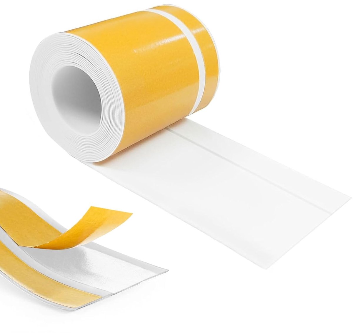 Plint van pvc, zelfklevend, 70 mm x 20 mm x 6 m, waterdicht, anti-schimmel, voor keuken, badkamer, garage, eenvoudige installatie, wit