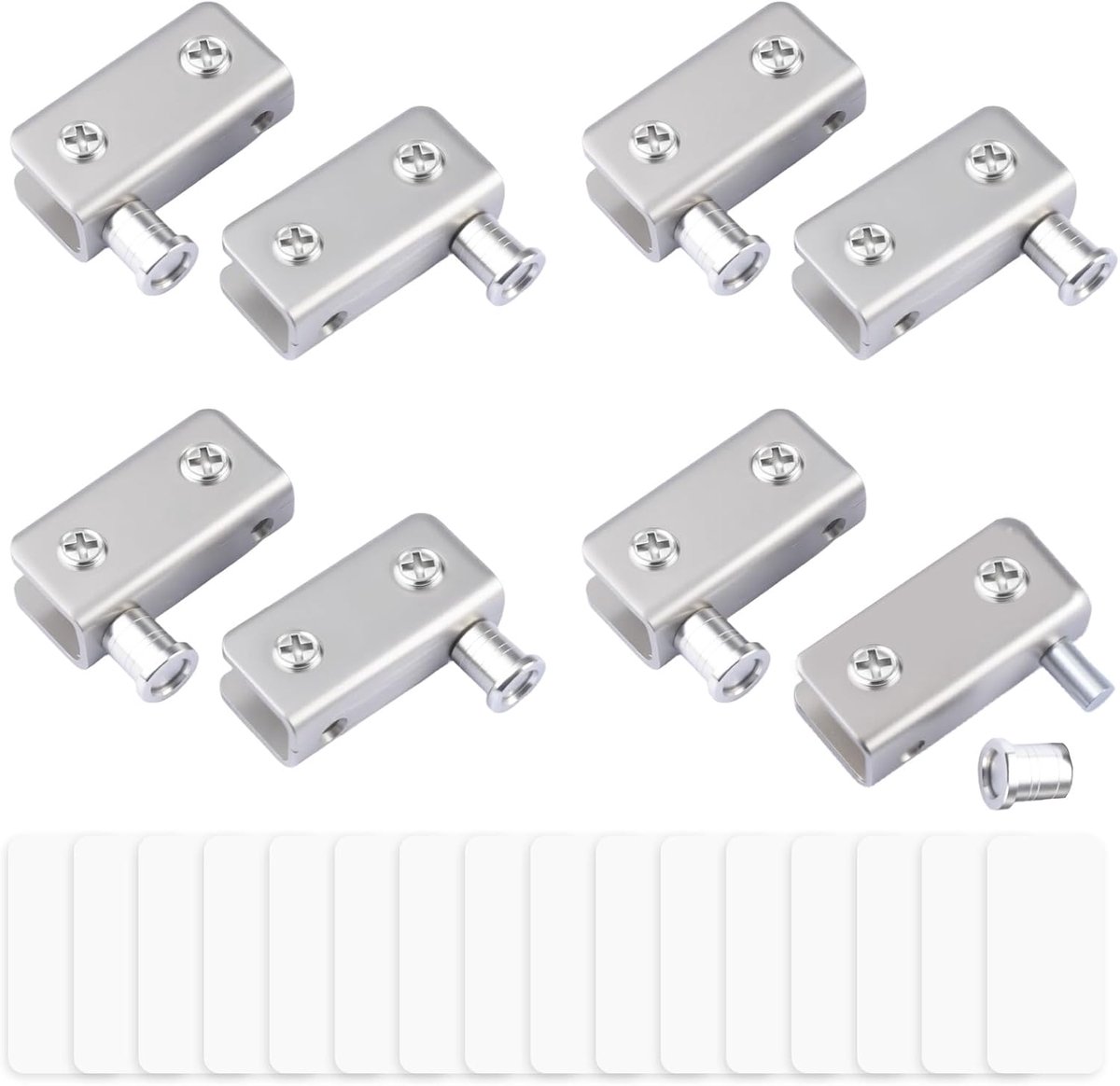 Scharnieren verstelbare kast deurklem scharnier met pin past 5-8 mm gratis swingend glas (zilver)