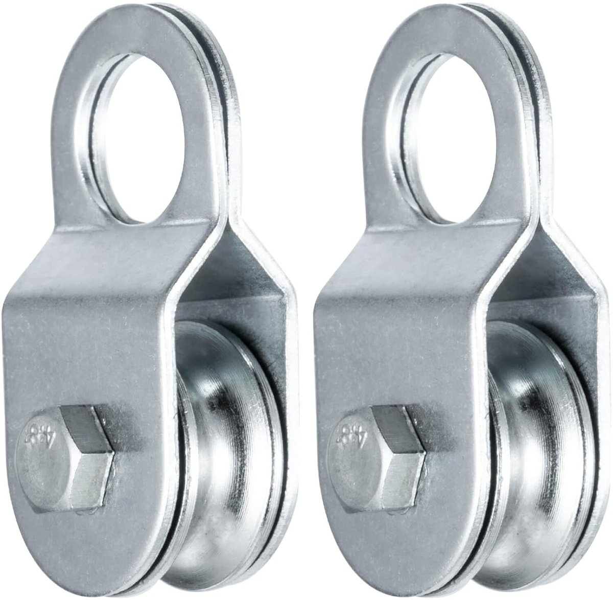 katrol met 2 kogellagers, katrolrollen voor 6 mm staalkabel, draagkracht 50 kg, 2 stuks