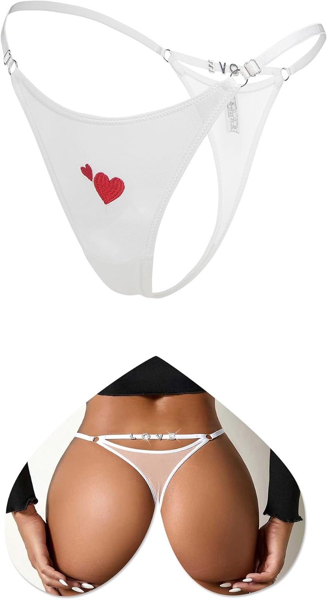 String Tanga Sexy Dunne Braziliaanse Slip Dames Mesh Transparante Onderbroek Lage Taille Verstelbaar Ondergoed Met Strass Bikini String Mini Slipjes Comfortabel Hipster Slipje Ondergoed