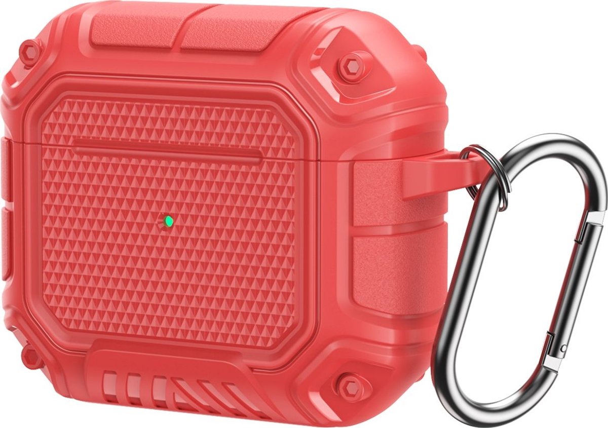 Mobigear Hoesje geschikt voor Apple AirPods 3 Hoesje Flexibel Siliconen | Mobigear Armor - Rood