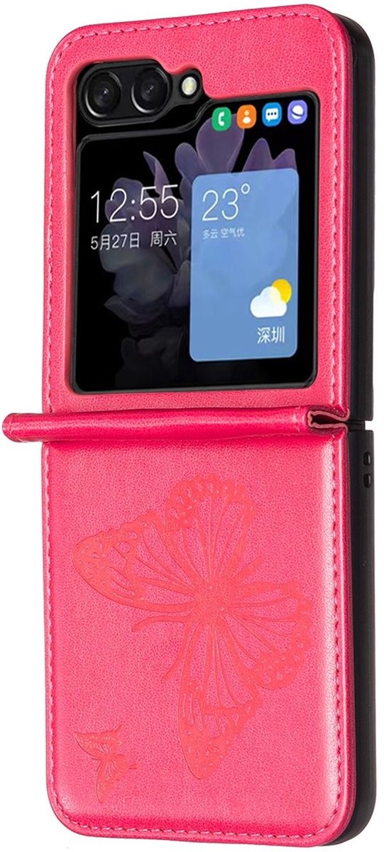 Mobigear Hoesje geschikt voor Samsung Galaxy Z Flip 7 FE Telefoonhoesje | Mobigear Butterfly Backcover | Galaxy Z Flip 7 FE Case | Back Cover - Roze