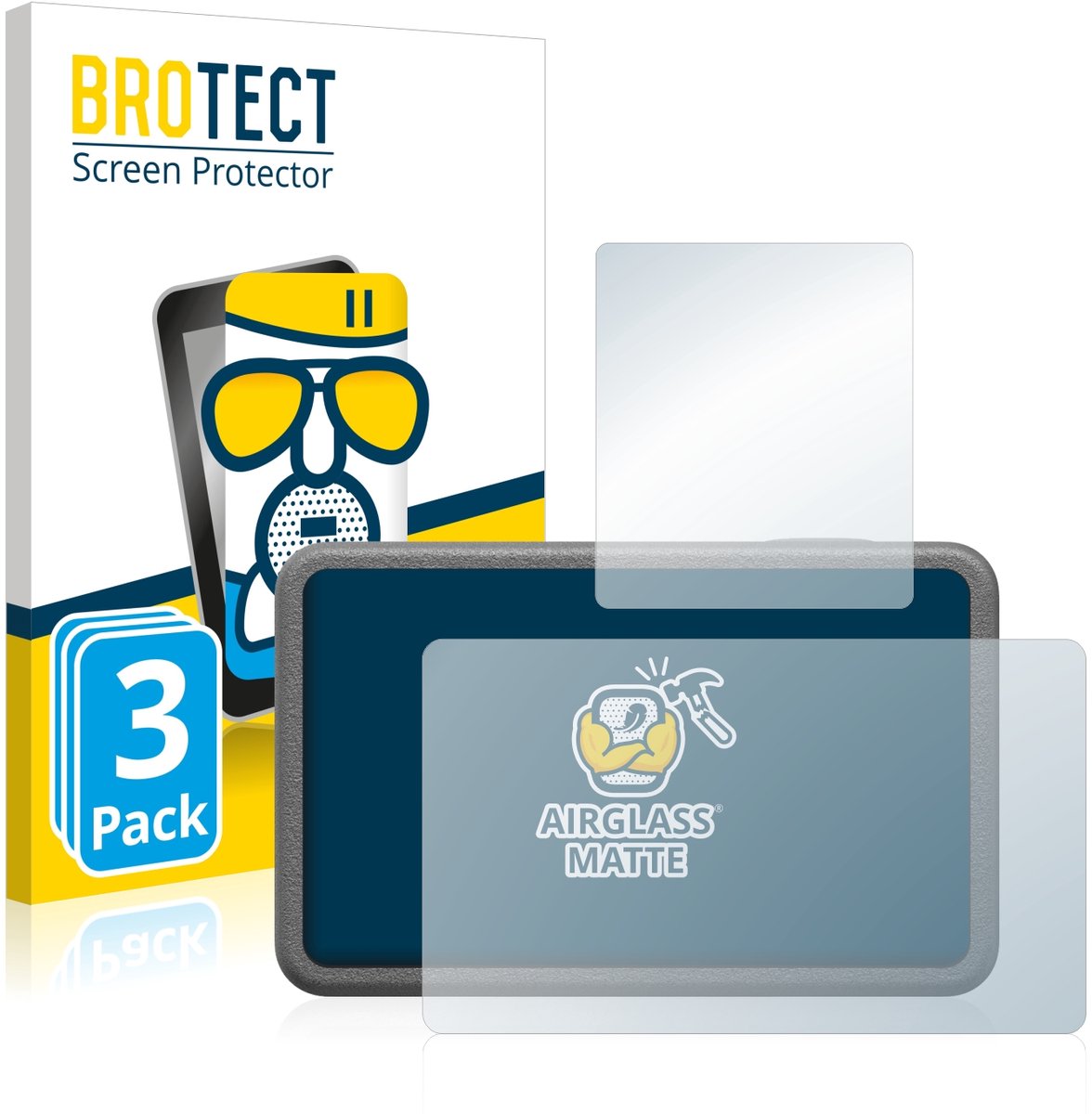 BROTECT - Screenprotector voor DJI Osmo Action 3 - Folie Beschermfolie Beschermglas matte 3 Stuks