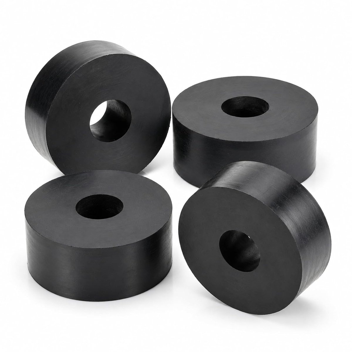 4 stuks rubberen sluitringen, afstandhouders, rubberen buffers, buitendiameter 30 mm, binnendiameter 10 mm, dikte 30 mm, aanslagbuffer, rubberen demper, ronde rubberen schijven, afstandshulzen voor