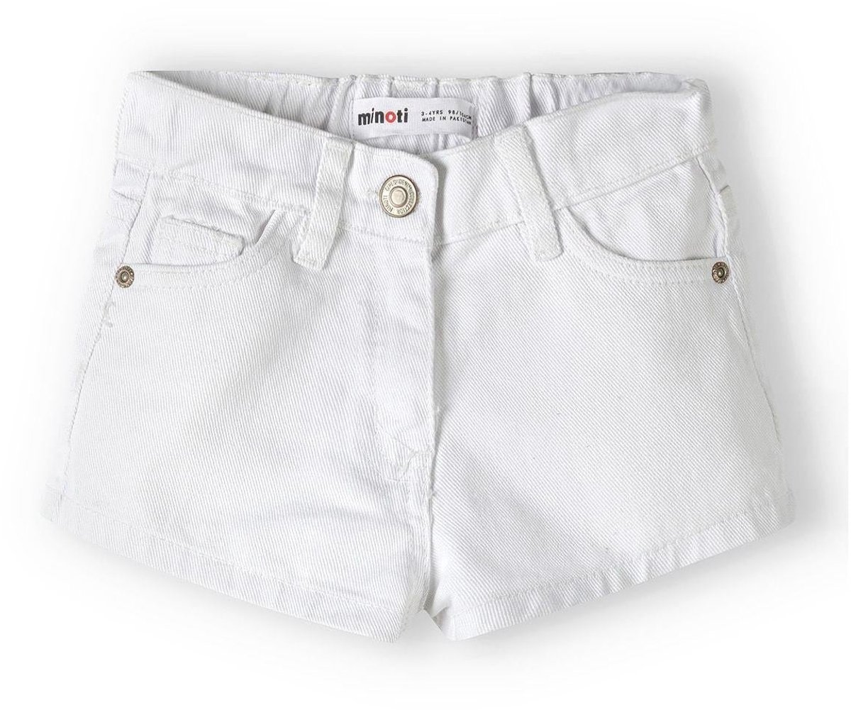 Minoti korte broek meisjes wit denim - 100% katoen