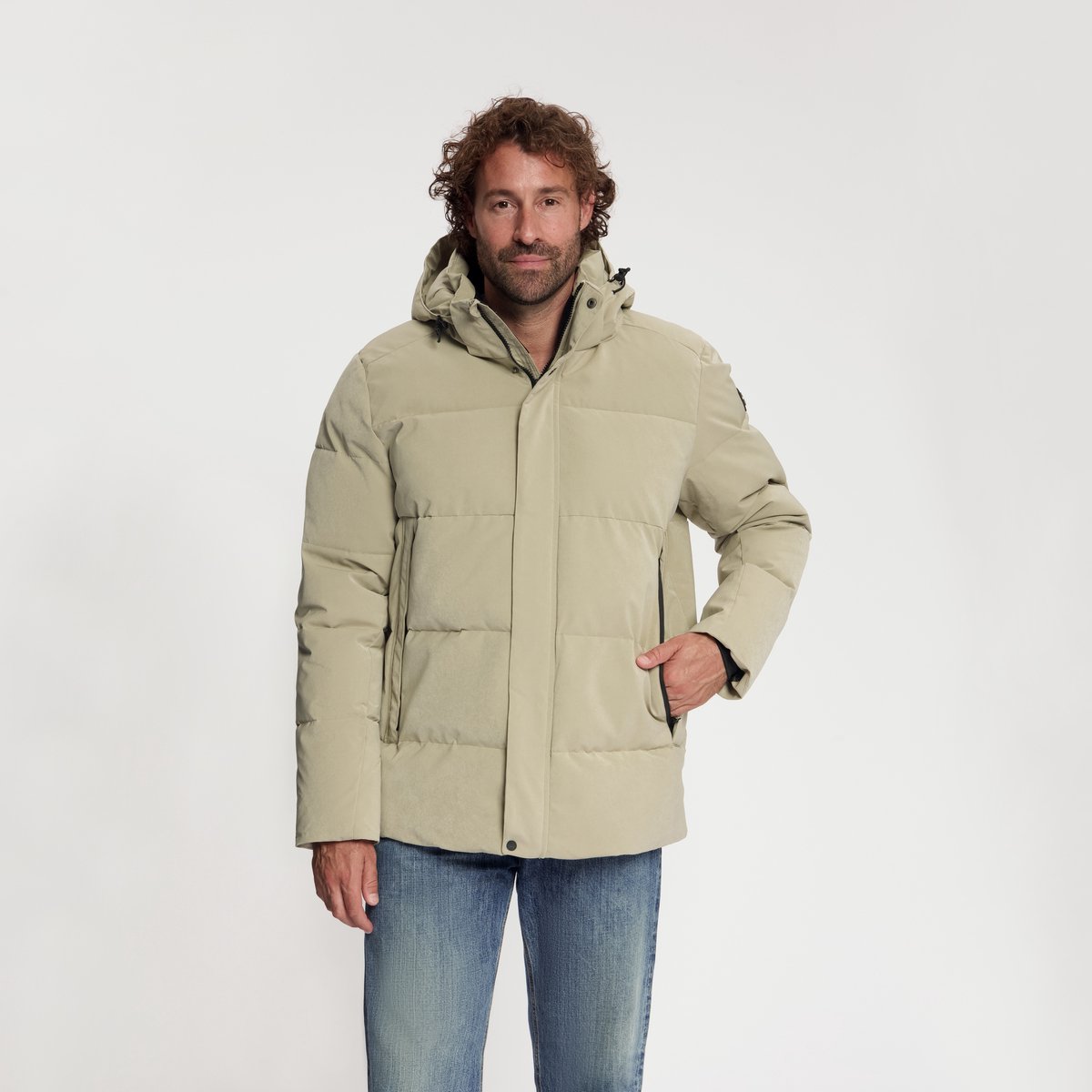 Travelin' Asberg Heren - Puffer winterjas - Waterdicht - Lichtbruin