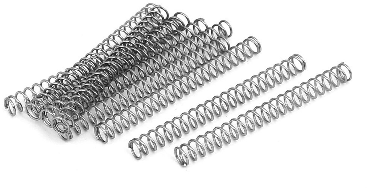 Map 0,6 mm x 5 mm x 50 mm roestvrij staal 304 compressie veer 10 stuks