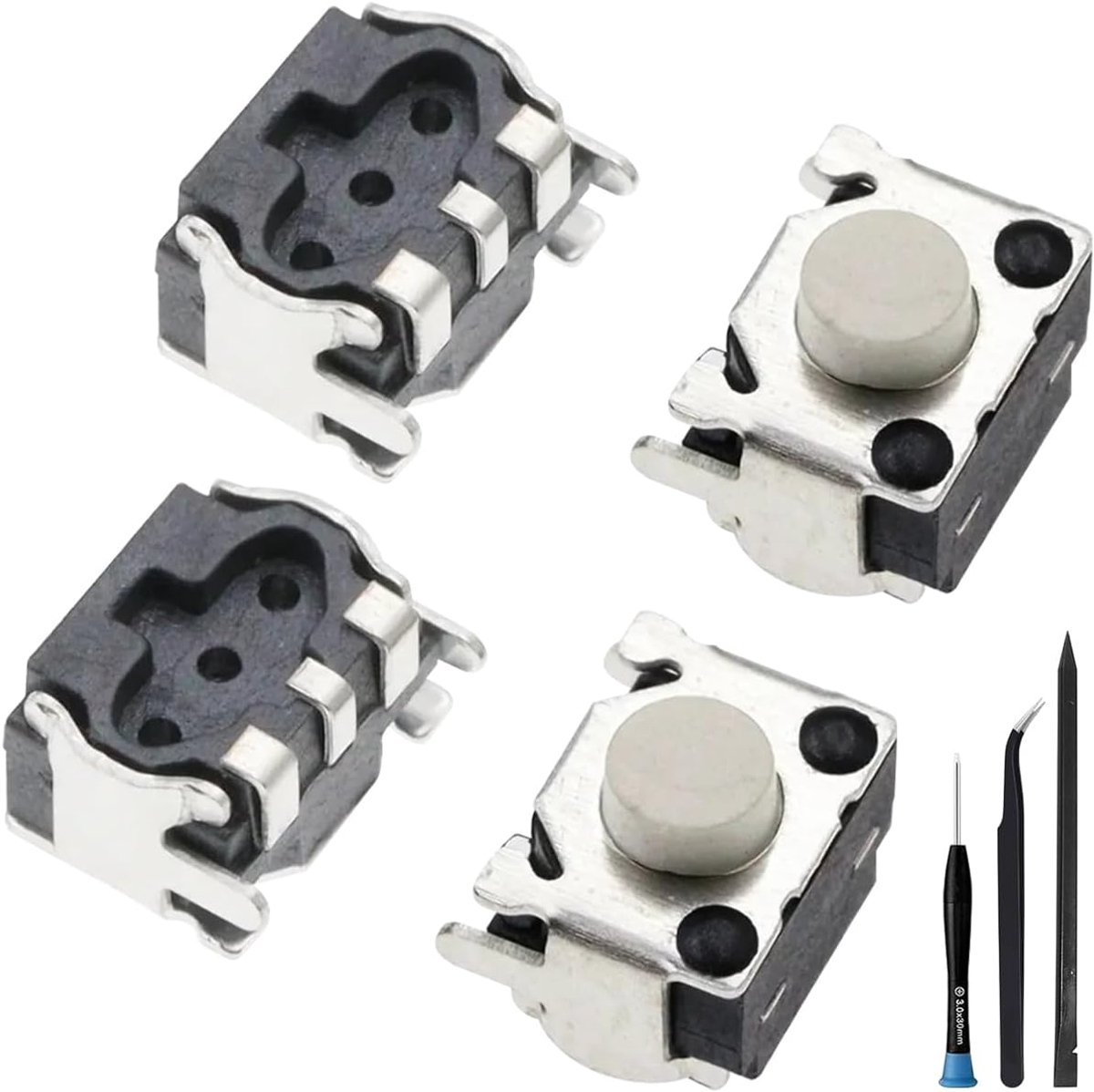 4 Stks L1 R1 Micro Schakelaar Bumper Knop Vervanging voor Steam Deck, L1 R1 Schouder Trigger Knop Accessoires voor Steam Deck SD1010 console Storing Reparatie met Reparatie Tools