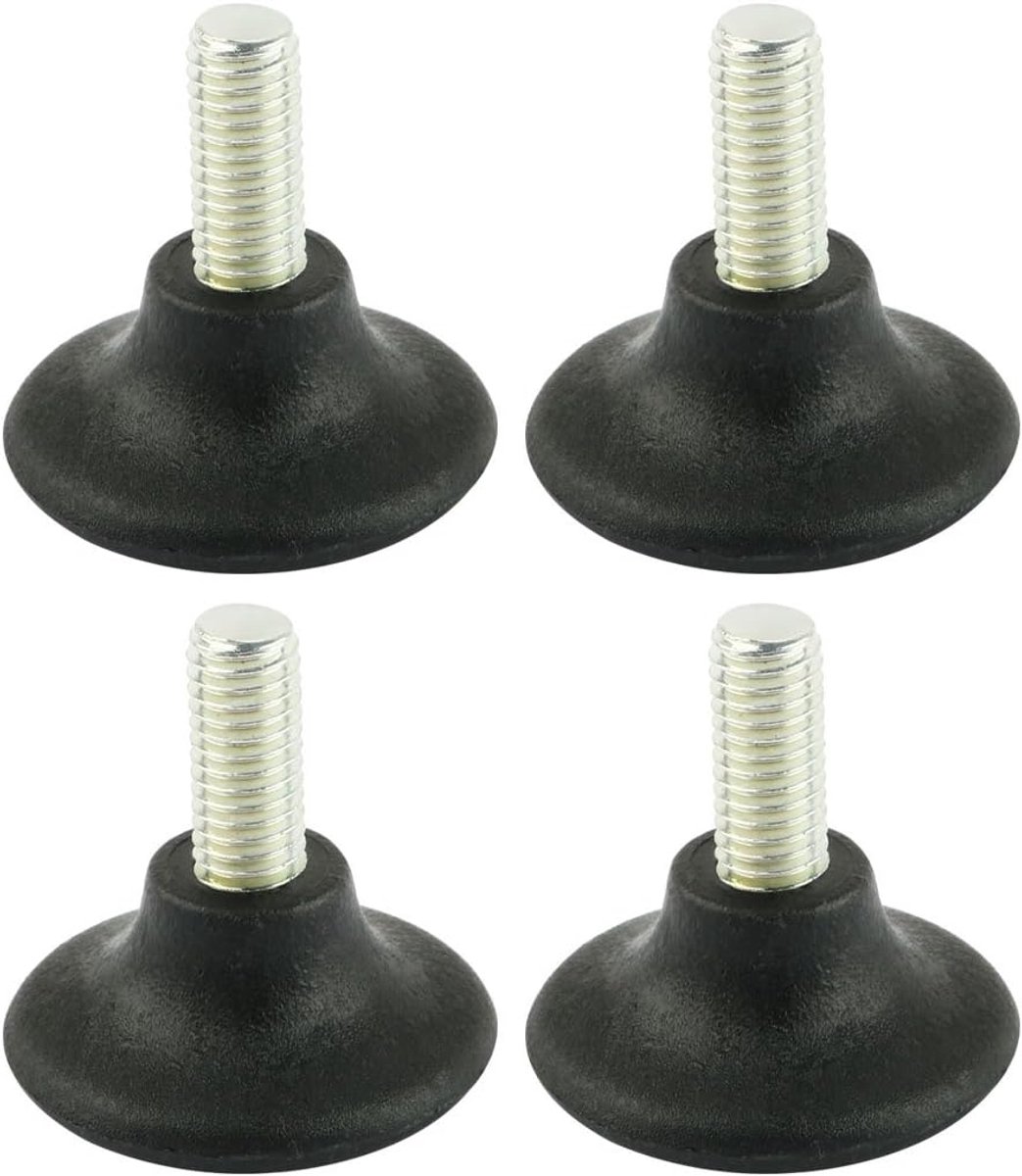 sourcing kaart M8 x 18mm Draad 34mm Hoofd Meubels Glide Leveling Voet Richter 4 Stks Zwart