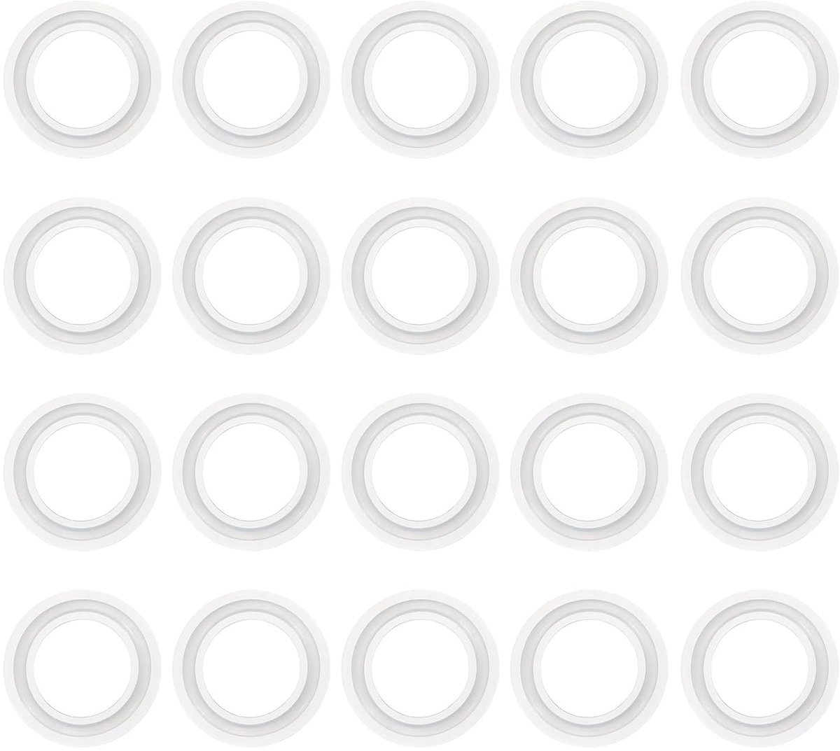 20 stks Tri Klemmen Pakking, 40mm OD 25mm ID Sanitaire TC Tri Klemmen Pakking Tri Pijp Siliconen Ferrule Wasmachines Buisfittingen O Ring Seal Pakkingen voor Zuivel Brouwen Wijnmakerij