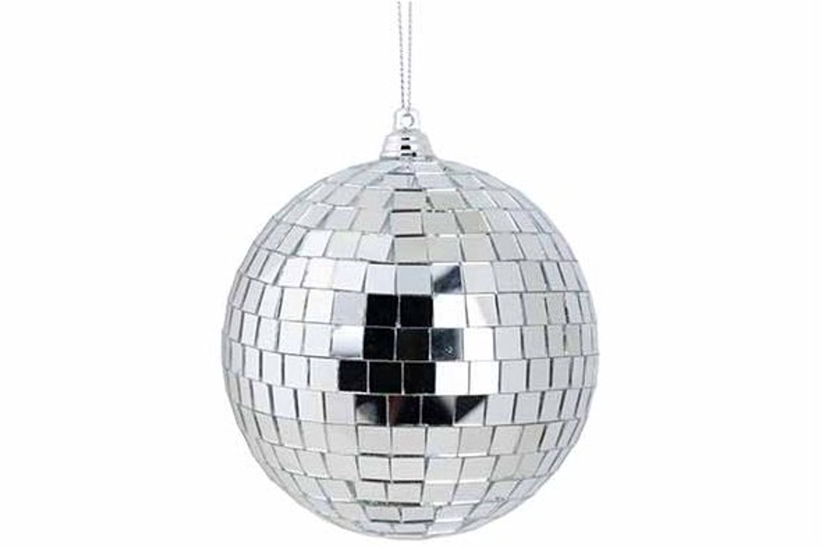 Bal Disco Zilver 10x10xh10cm Kunststof