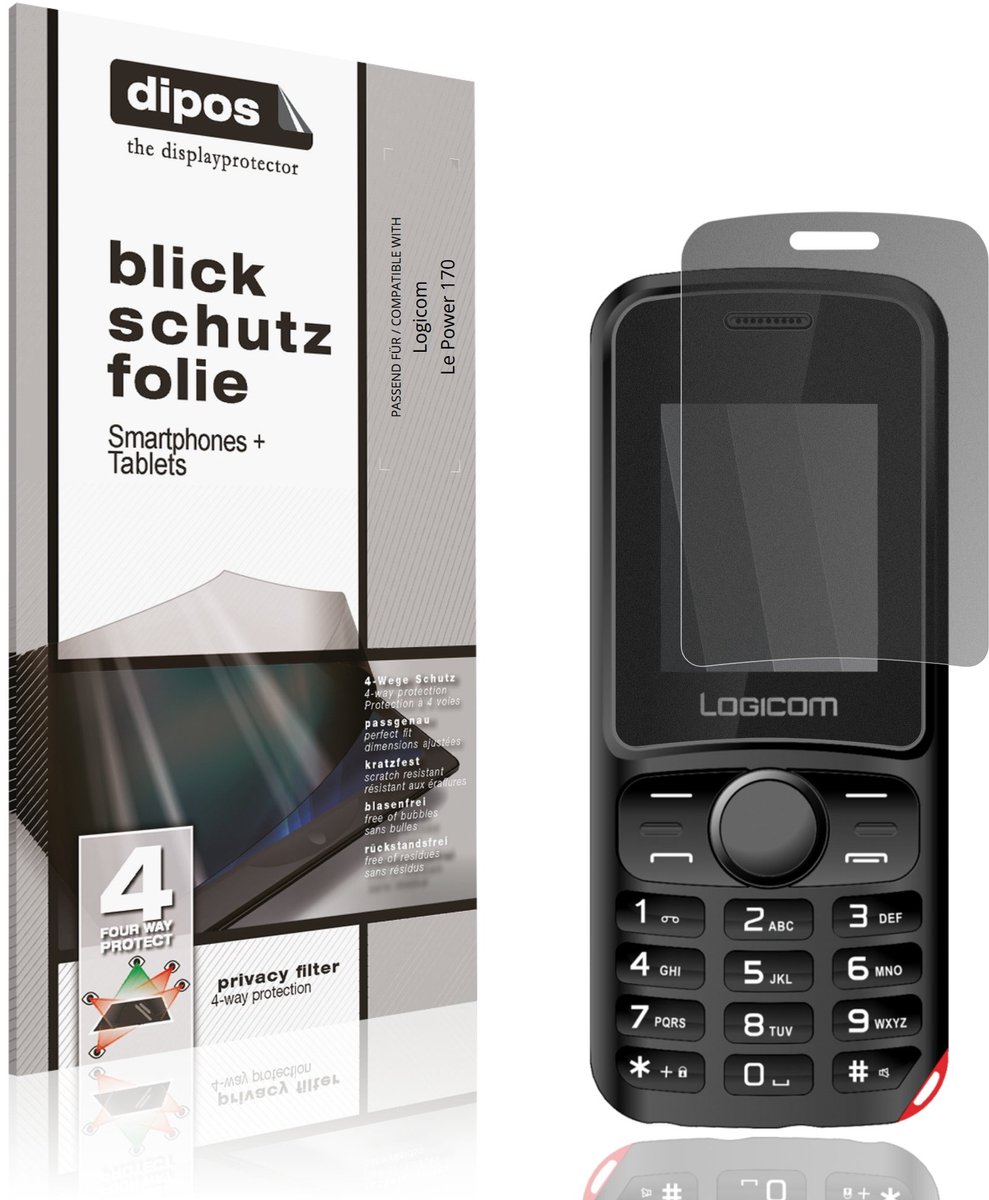dipos – Matte Privacy Screenprotector geschikt voor Logicom Le Power 170 | Anti-Spy Beschermfolie