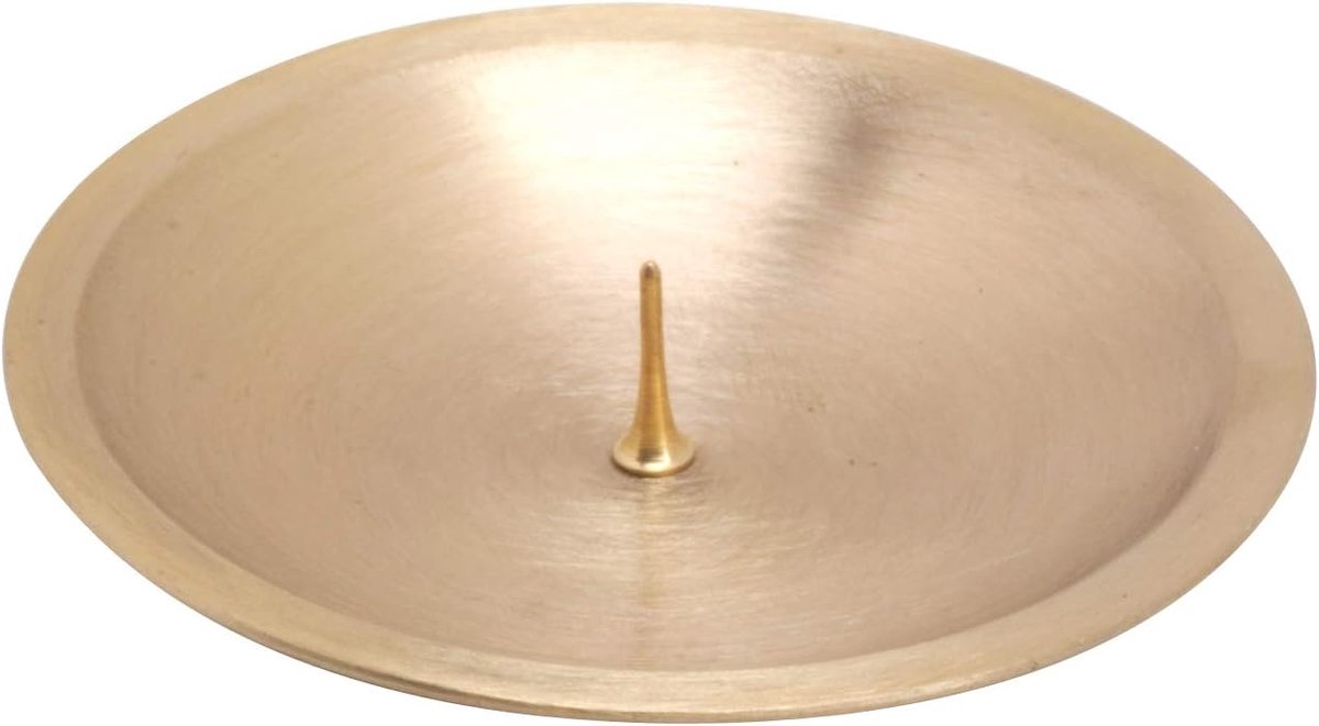 Kerzenuntersetzer met Dorn – Ø 8 cm Kerzenteller in Mat Goud | Tropfsicher & Stabiel voor Taufkerze, Hochzeitskerze, Kommunionkerze