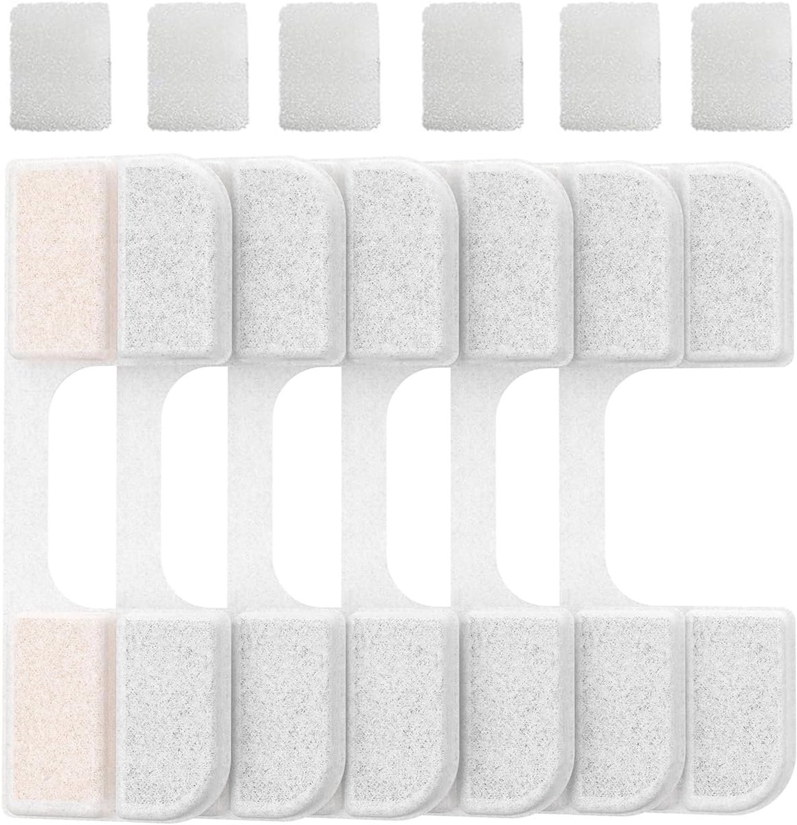 Set van 6 vervangende filters + 6 pompsponzen voor kattenfontein [FN-W17] - 3,2 liter waterfonteinfilters voor huisdieren