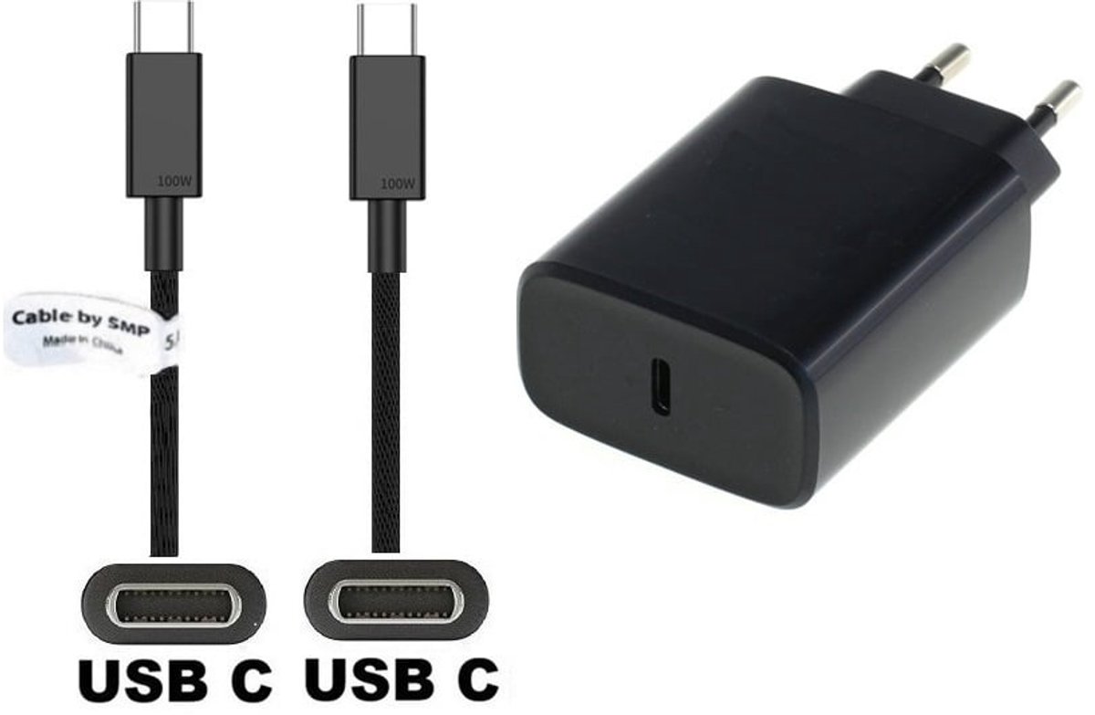 OneOne 20W snellader + 0,2m sterke USB C naar C kabel. PD lader. Oplader adapter past op Motorola Moto e14, Moto e15, Moto G / G Power, Moto G04, Moto G04s, Moto G05, Moto G14, Moto G15, Moto G24, Moto X50 Ultra