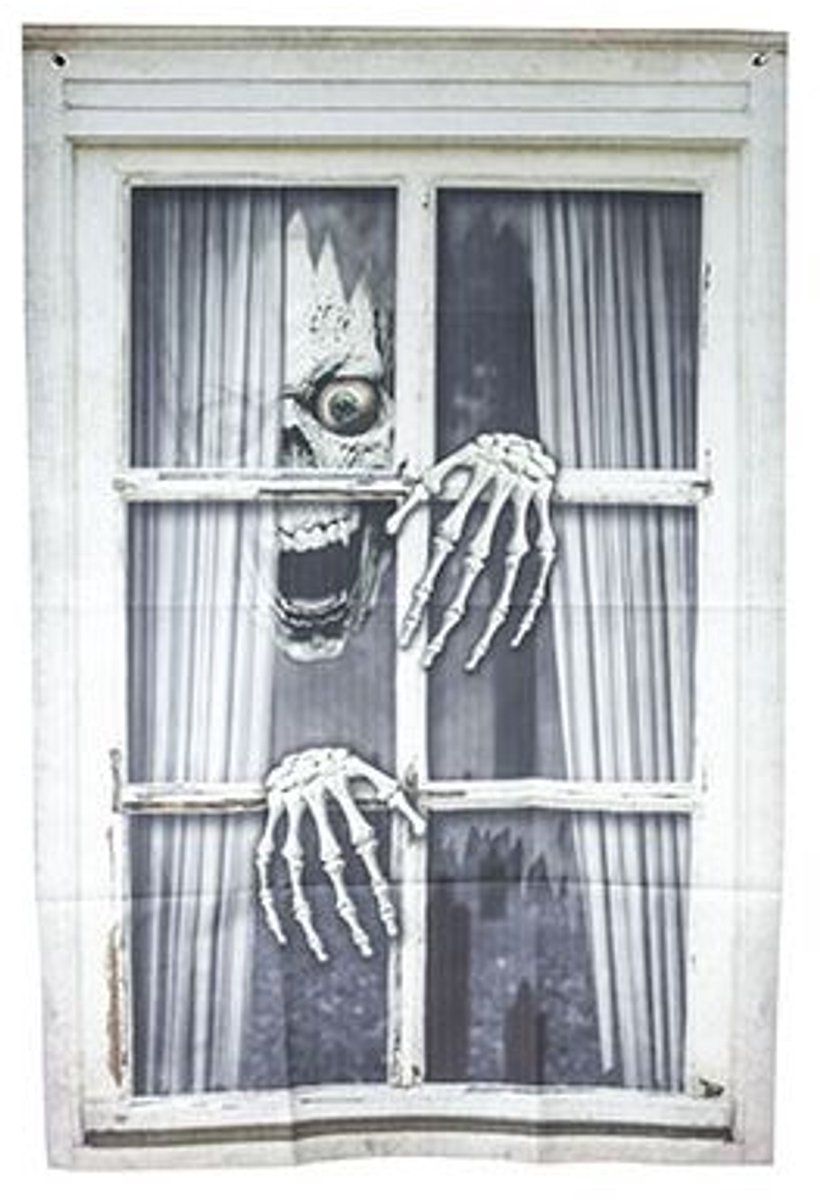 Cosy @ Home Vensterdecoratie Curtain Window Skull An