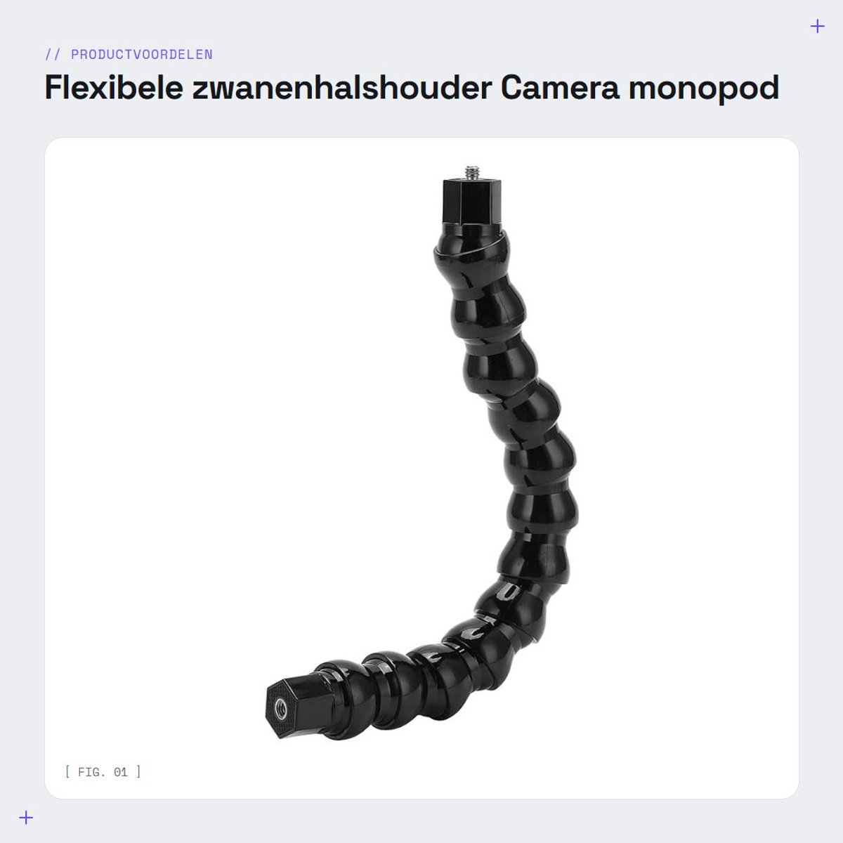 Dailygoods- Zwanenhalshouder Flexibel - Monopod 12 Secties - 1/4 Inch Schroefgat - Sportcamera Houder - Lichtgewicht en Duurzaam - Bereik Elke Opnamehoek - Cameraarm