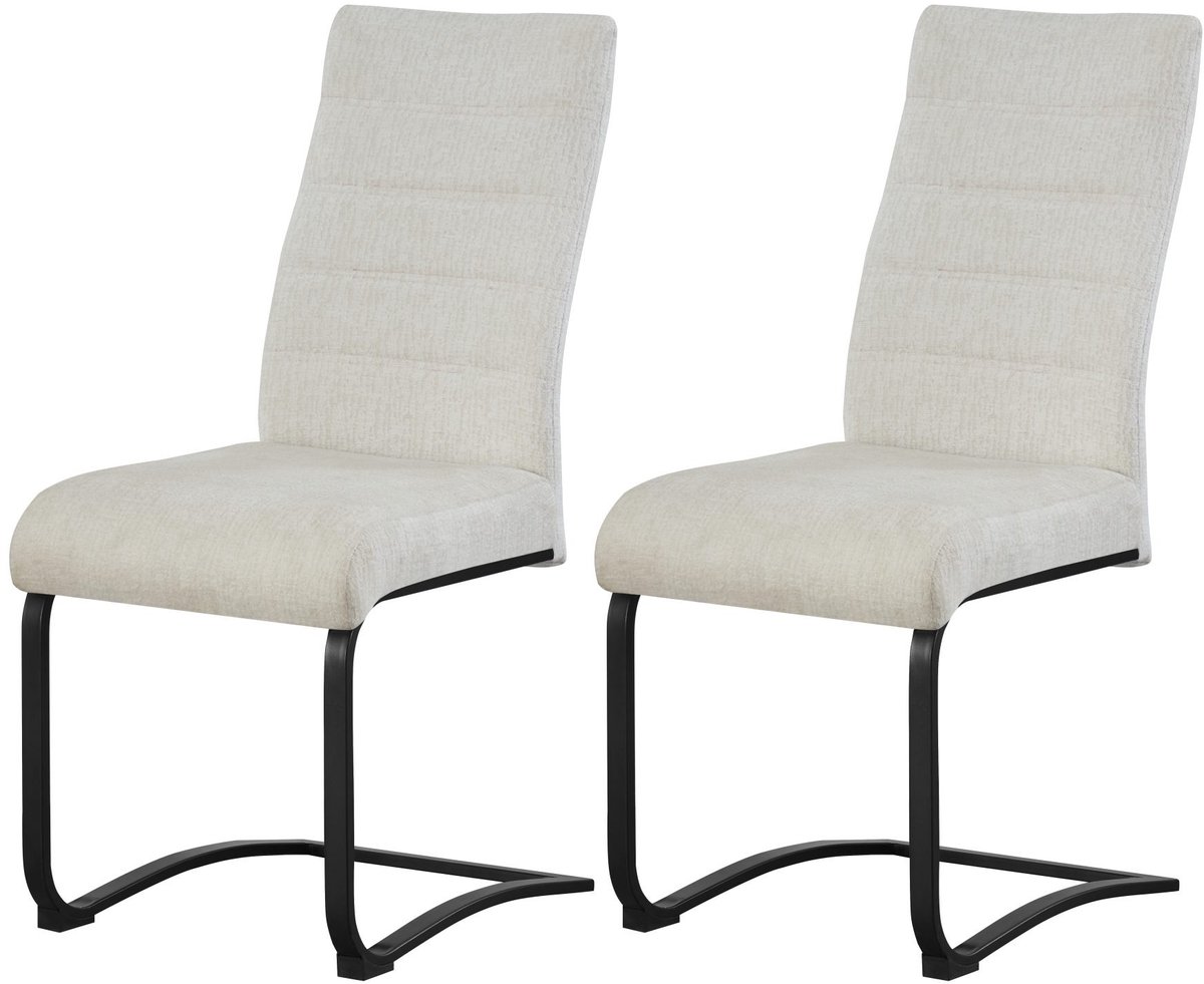 Furnilux Leni eetkamerstoel set van 2 in crème - Moderne fauteuil met pocketvering - 43cm blanc