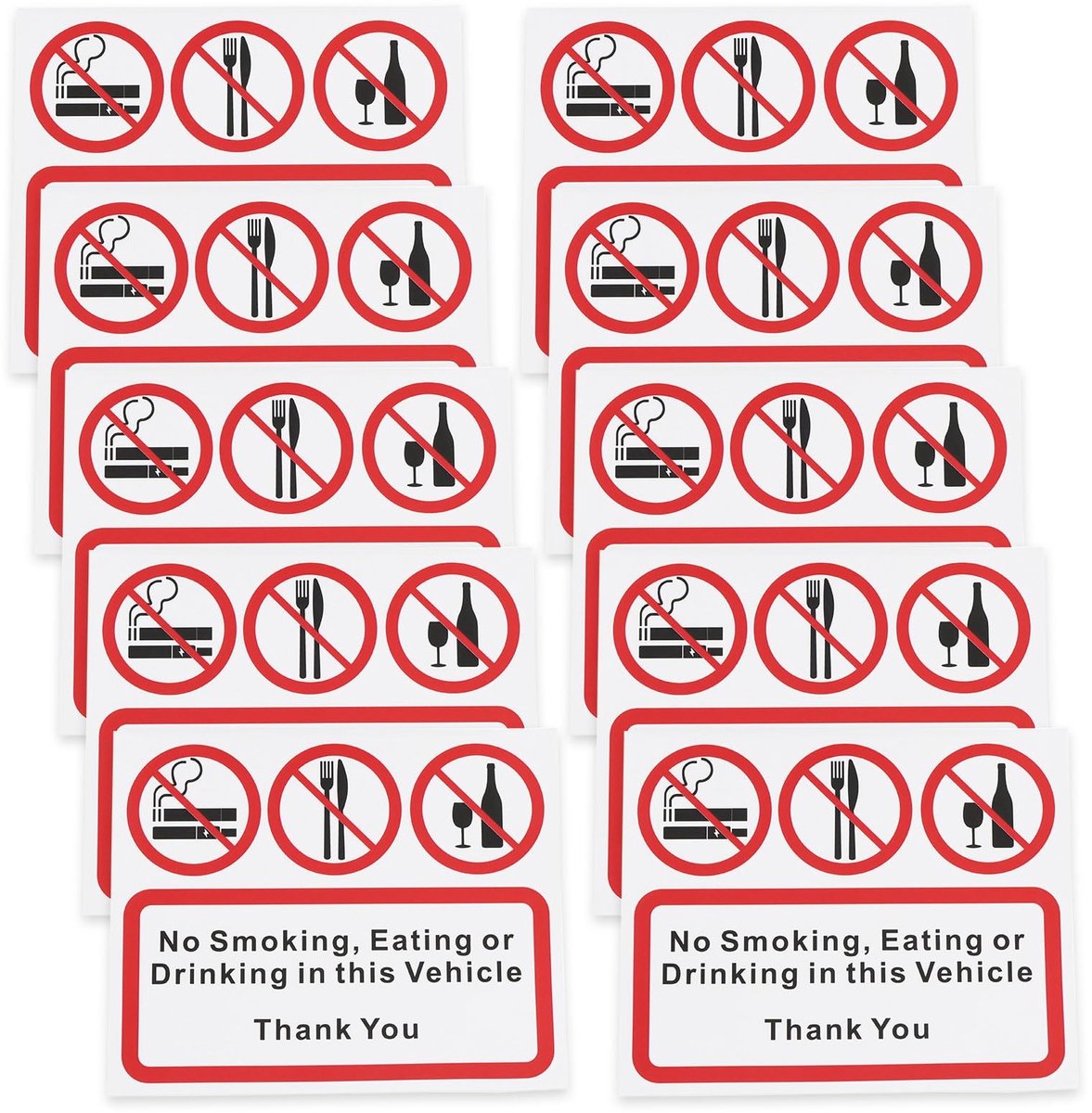 Dailygoods- Taxibord 10 Stuks - Waarschuwingssticker - Zelfklevende Sticker - PVC-Materiaal - Waterdicht - Hoge Temperatuurbestendigheid - Waarschuwingsstickers