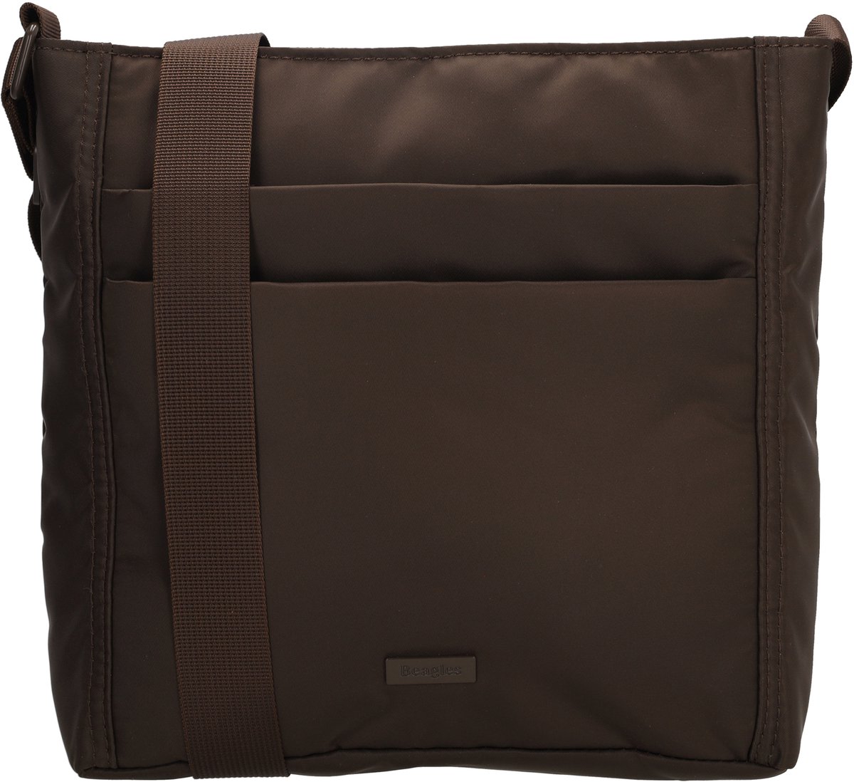 Beagles Duomo Schoudertas - Crossbody - Veiligheidsrits - Safety Zipper - Praktische Indeling - Verstelbare Schouderband - Donkerbruin
