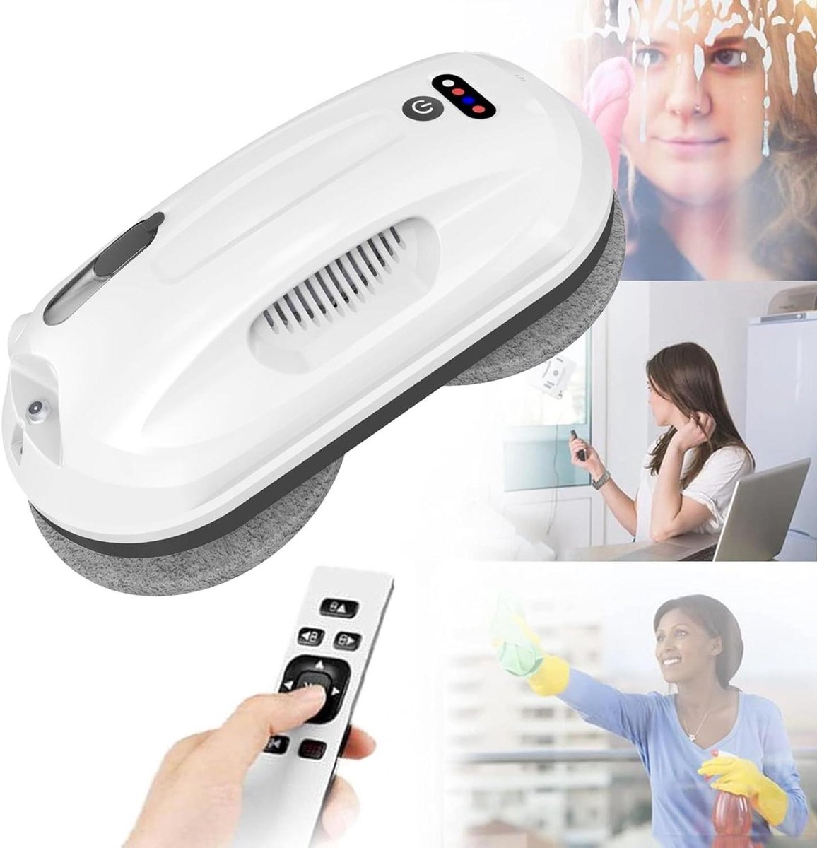 Raamreiniger Robot - Automatische Glasreiniger - Zelfstandig Ramen Wassen - Water Mist Functie - 10 Doeken - Wit