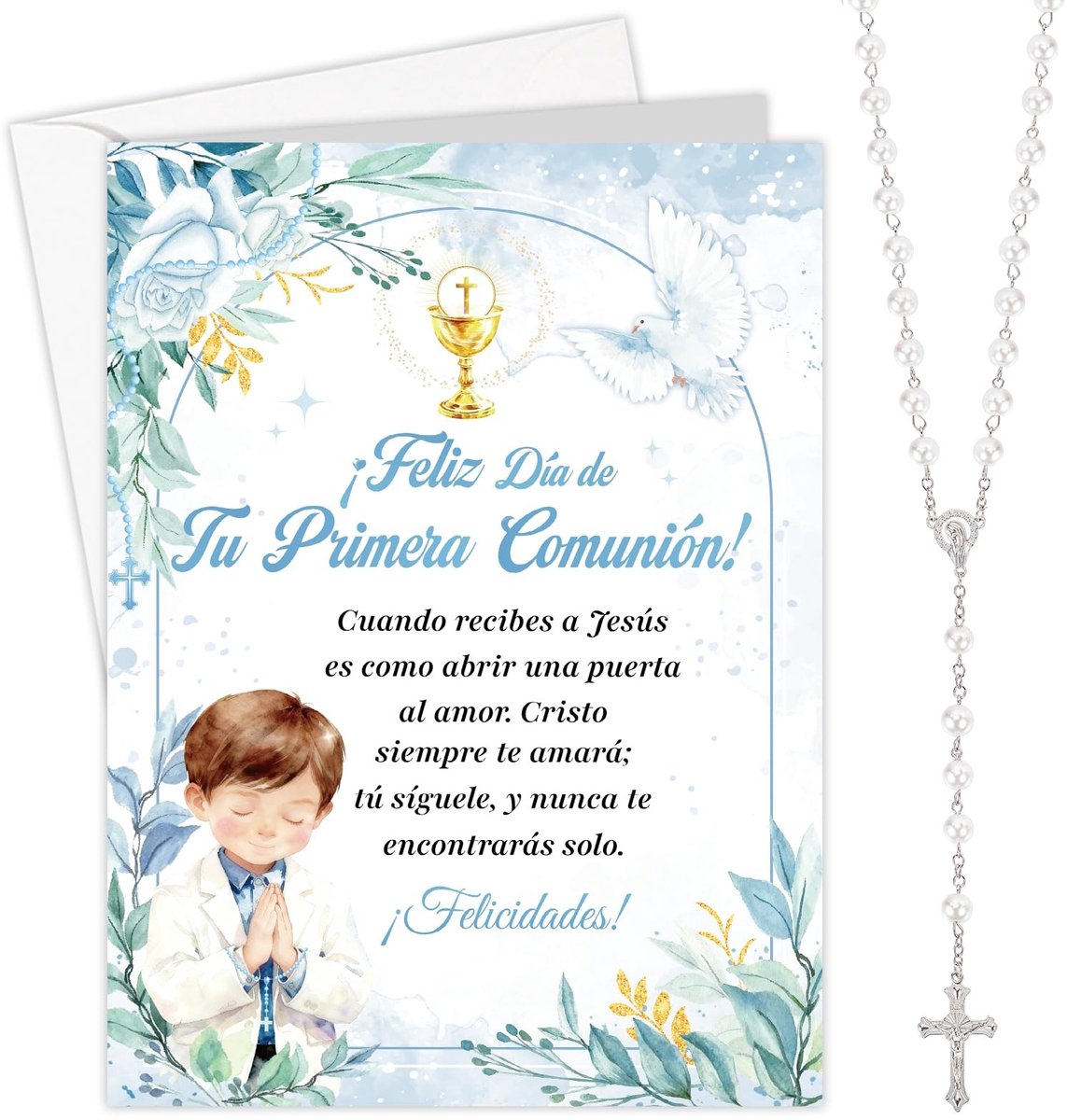 Dailygoods- Communiekaart Eerste Communie - Wenskaart Jongens - Communiekaarten Set - Eerste Communiegeschenken - Wenskaarten zonder tekst - Verjaardagswenskaarten