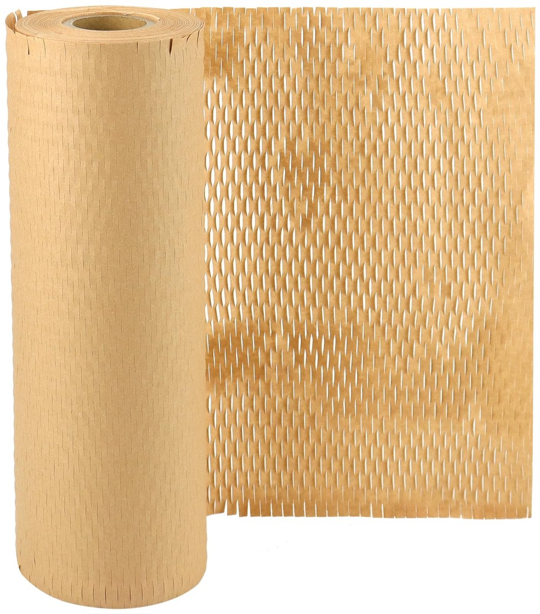 Dailygoods- Inpakpapier 50m - Honingraatstructuur - Demping/ bescherming - 30cm breed - 80g/㎡ - Alternatief voor bubbeltjesplastic - Verpakkingspapier