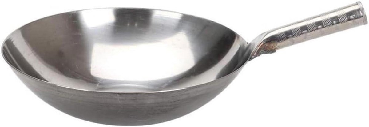 Kookpan Wok - Grote pan - Maaltijden bereiden - Roestvrij staal - 33 cm - Zilver