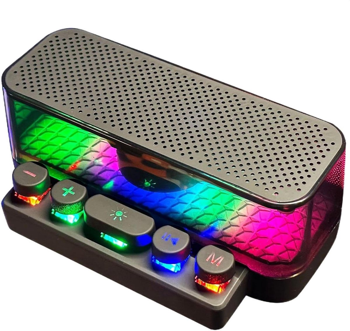 Draadloze Muziekspeler - Desktop Geluid - Muziek Streamen - Met LED Verlichting - 6.1x3.35in - Zwart
