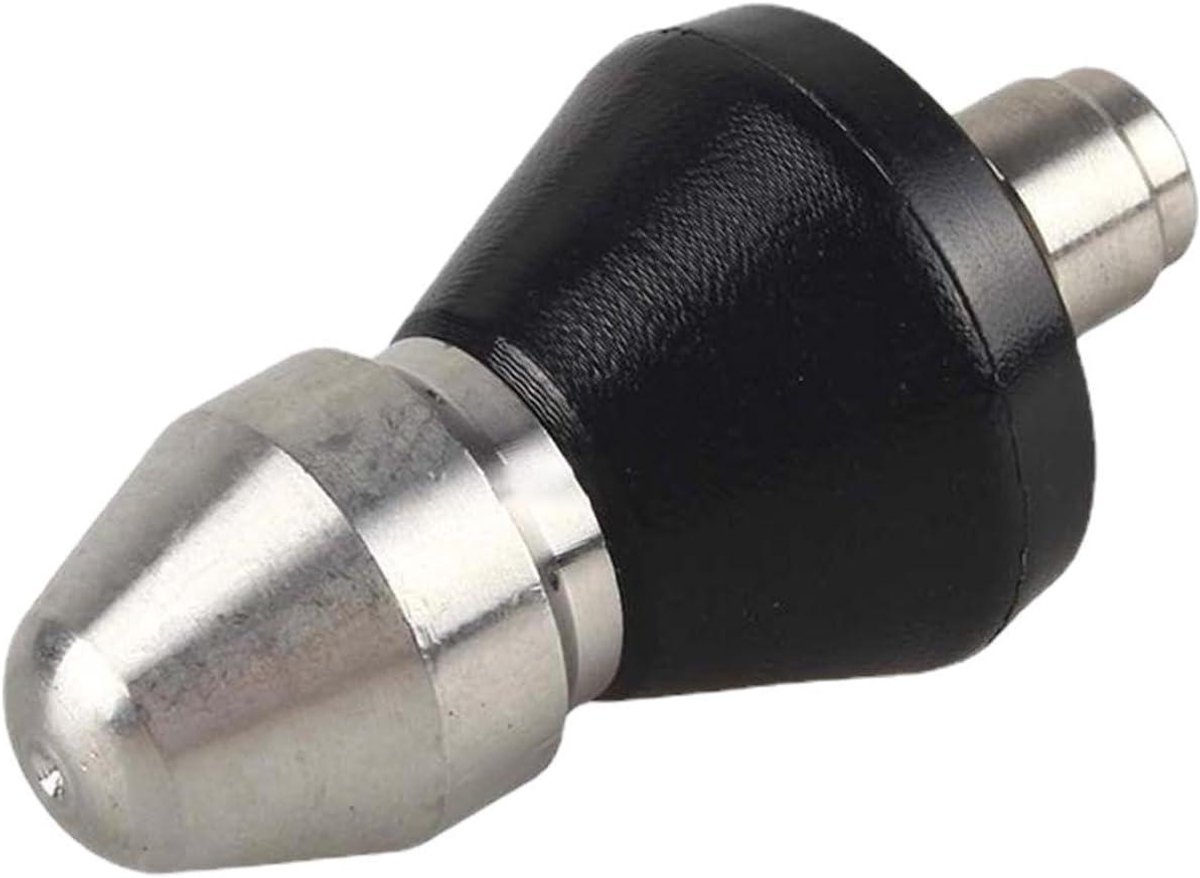 Hogedrukreinigingspijp - Afvoerreinigingsgereedschap - Verstopping Verwijderen - 6-gaats sproeikop - 6.7 x 4.6 x 2.8 cm - Zwart/Zilver