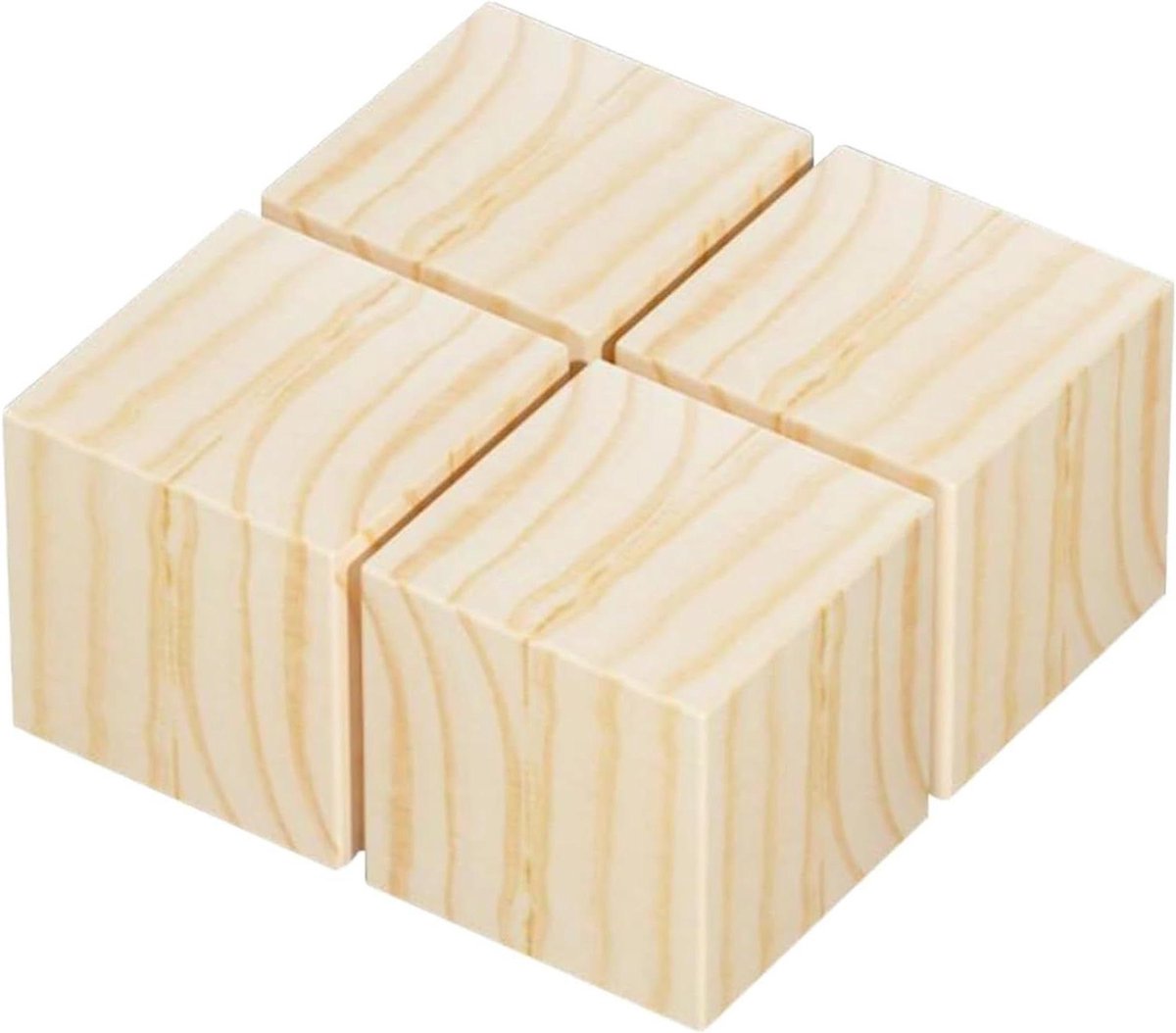 Bedverhogers Hout - Meubelverhogers Stoelverhogers - Meubels Verhogen - Stabiel en Stevig - 4 stuks 5cm - Houtkleur