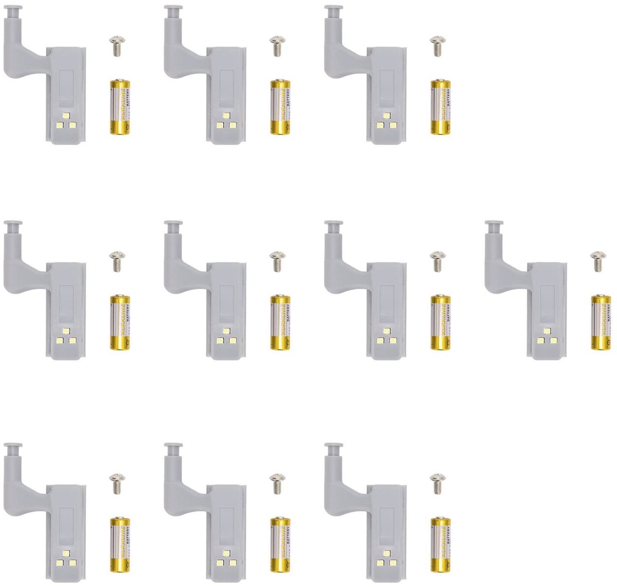 Dailygoods - 10 Sets Scharnier LED-Lichten voor Kasten