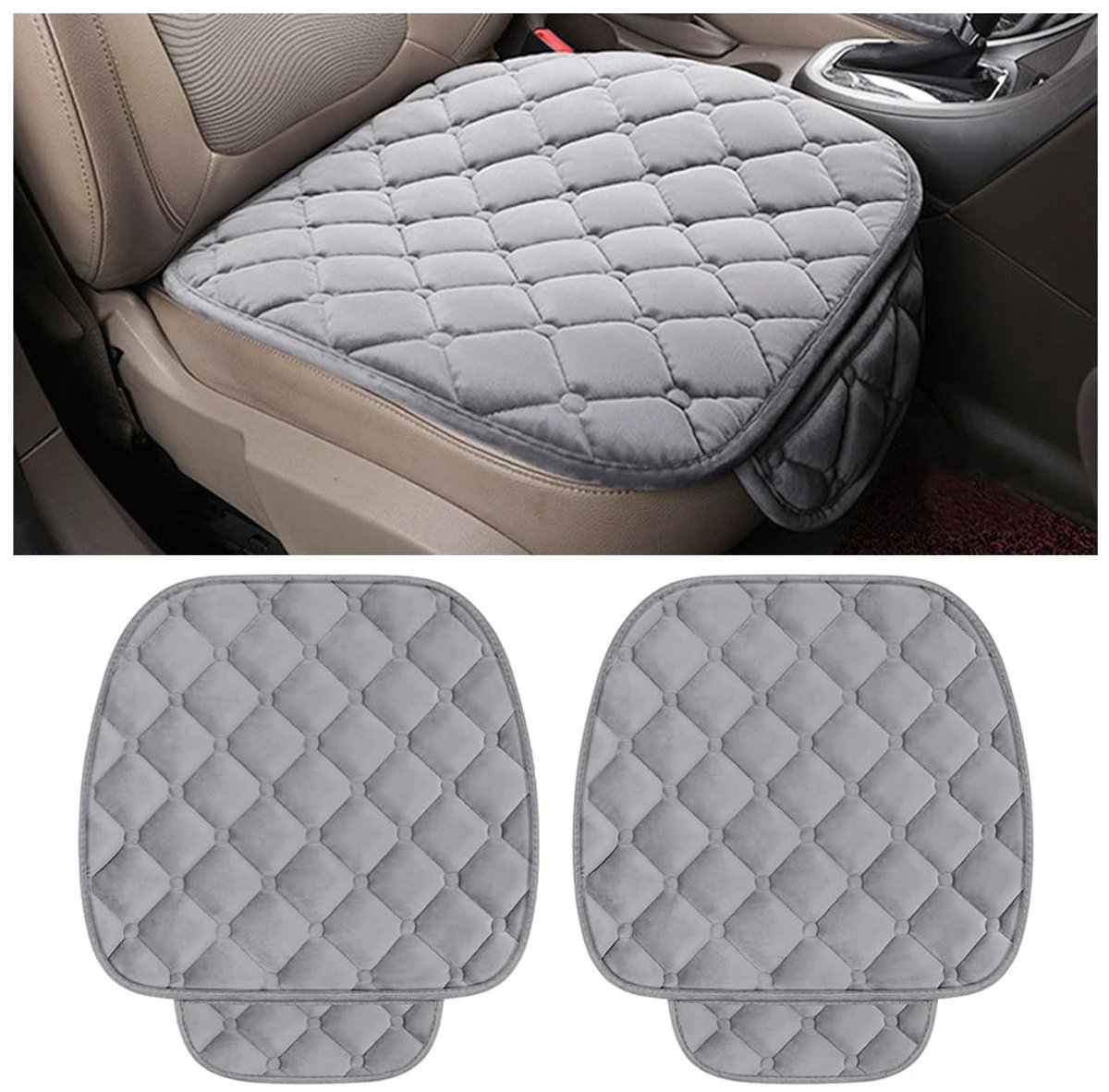Dailygoods- Autostoelhoes Universeel - 2 Stuks - Zacht en Comfortabel - Waterdicht - Antislip - Slijtvast en Krasbestendig - Geschikt voor Alle Seizoenen - Stoelhoes
