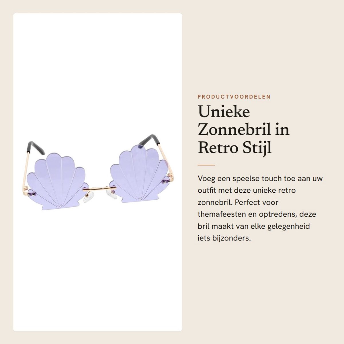 Dailygoods- Zonnebril - Unieke Feestzonnebril - Lichtgewicht Metaal - Voor Dames/Heren - Decoratieve Rekwisieten - Aangenaam Draagcomfort