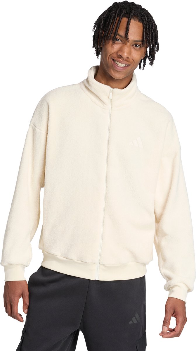 Adidas Sportswear Future Icons Small Logo Low Pile Fleece Sportjack Heren Wit