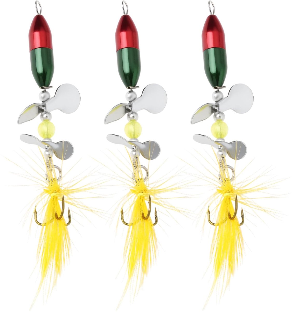 Dailygoods - 3 Stuks Roterende Spinner Pailletten Vissen Lokken 11cm