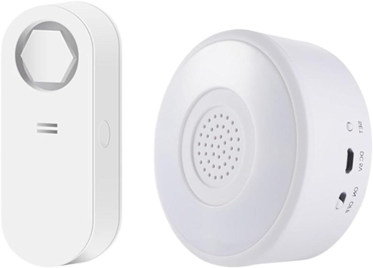 Water Alarm - Lekdetector Sensor - Huisbeveiliging - 120dB Sirene - 1 Hub 1 Sensor - Wit