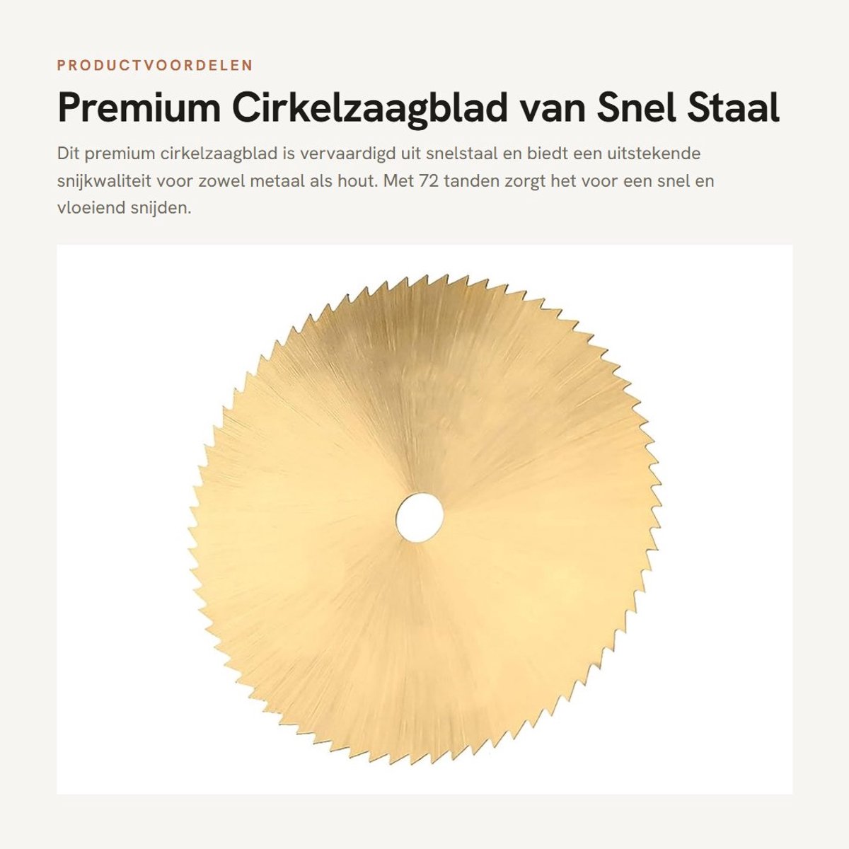 Dailygoods- Cirkelzaagblad 190 mm - Snelstaal - 72 Tanden - Titanium Geplateerd - Voor Hout/Metaal/Kunststof - Slijtvast en Duurzaam - Doorslijpschijf