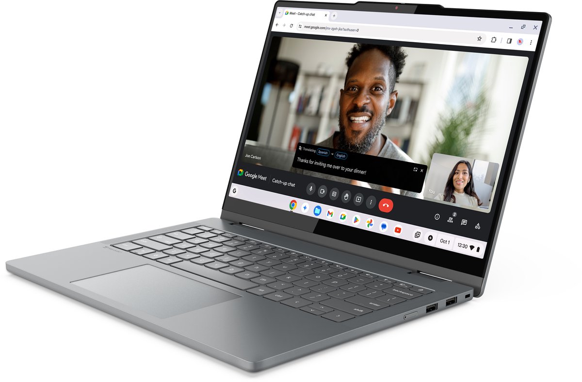 Lenovo Chrome 2in1 14ITN10 Intel® N N355 Chromebook 35,6 cm (14") Touchscreen WUXGA 8 GB LPDDR5-SDRAM 128 GB UFS Wi-Fi 6E (802.11ax) ChromeOS Engels Grijs thumbnail 3