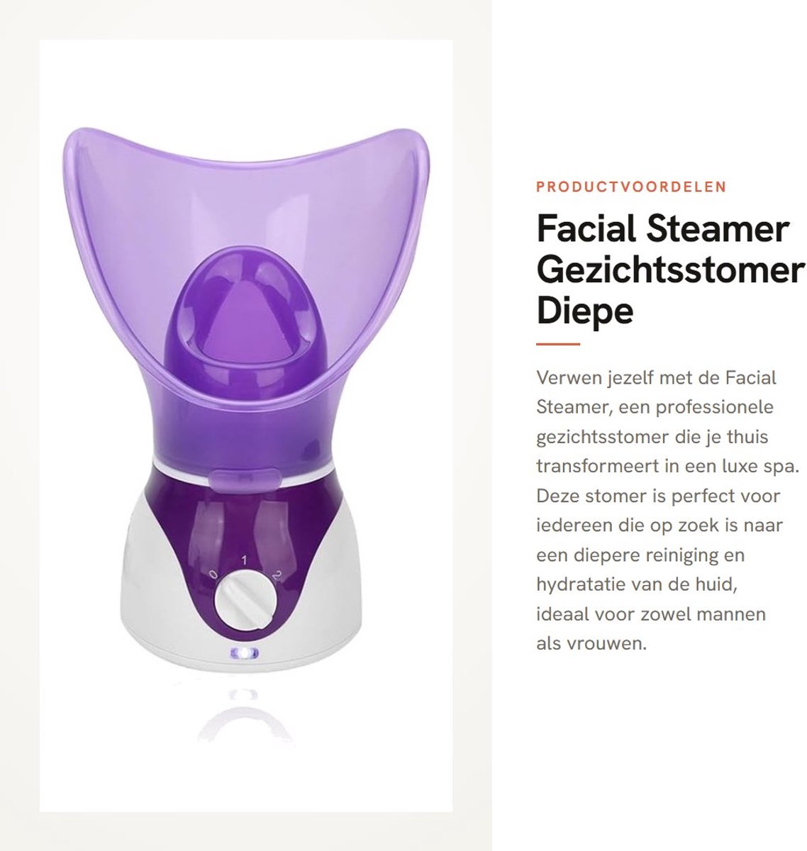 Dailygoods- Gezichtstoomapparaat Professioneel - Gezichtsstomer - Luchtbevochtiger - Diepe Reiniging - Hydratatie - Capaciteit 50ml - Stoomapparaat