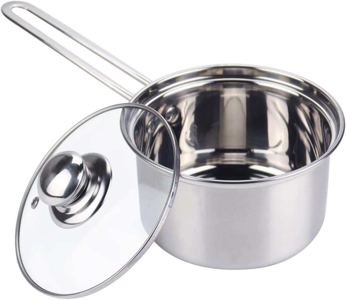 Roestvrijstalen Soeppan Kookpot Melkpan Gelijkmatig Koken Verdikte Bodem 16 cm Zilver