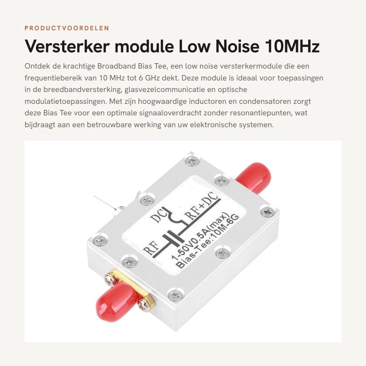 Dailygoods - Versterker module - Low Noise 10MHz tot 6GHz - Geschikt voor breedband toepassingen - Hoge kwaliteit signaalversterking - Compact ontwerp...
