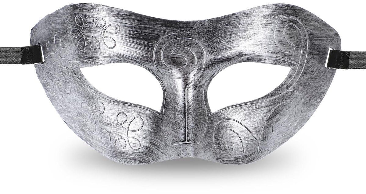 Dailygoods- Venetiaans Masker Elegant - Maskerbalmasker - Kostuum - Retro Patroon - Lichtgewicht - Herbruikbaar - 19 x 9 cm