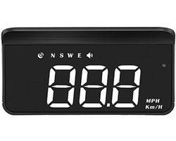 Head-Up Display - Snelheidsmeter Projector - Veiliger Rijden - GPS Snelheidsweergave - 9 x 4 x 2 cm - Zwart