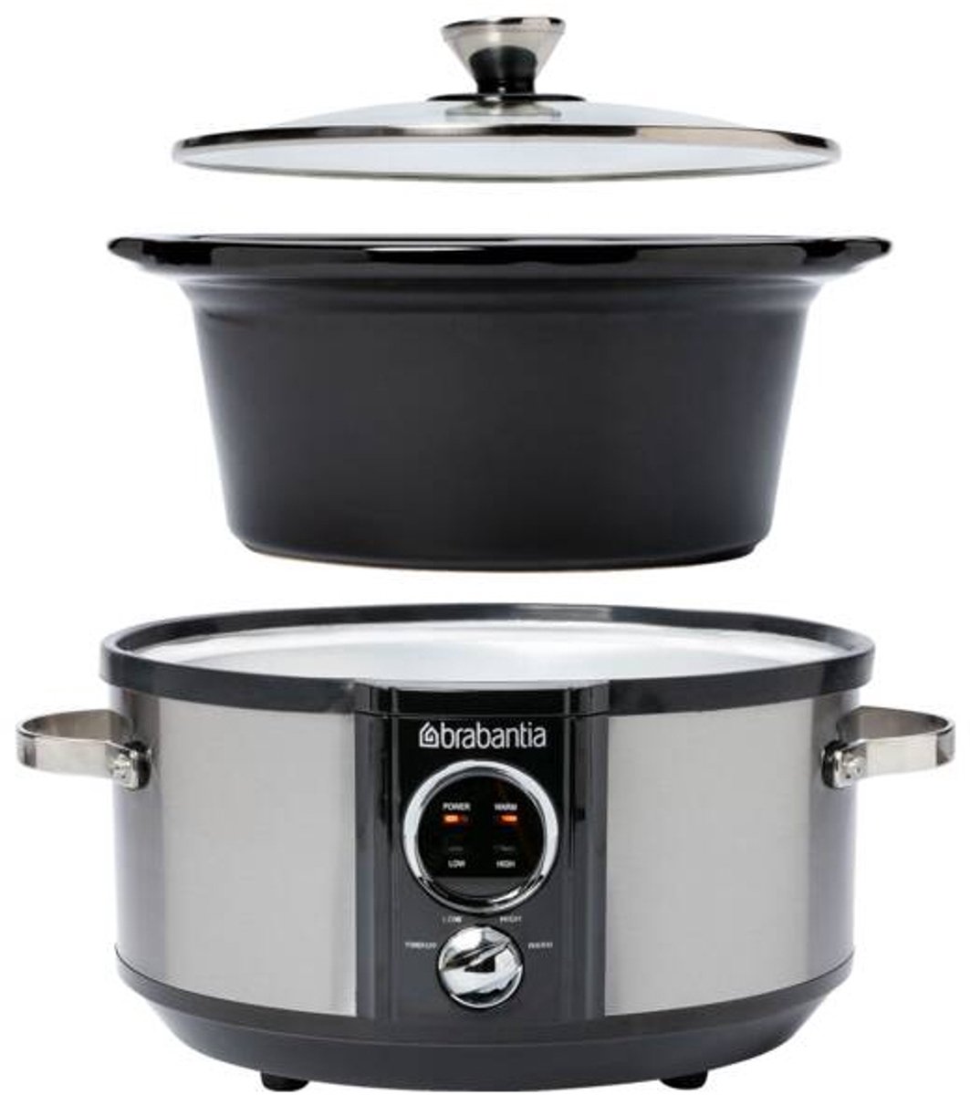 Brabantia BBEK1081 Slowcooker - 3.5 Liter - 180 Watt - Warmhoudfunctie - Keramische binnenpan – foto 5